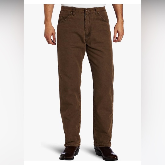 WRANGLER RUGGED WEAR® THERMAL JEAN IN NIGHT BROWN, 48 X 32, relaxed fit - Picture 2 of 6